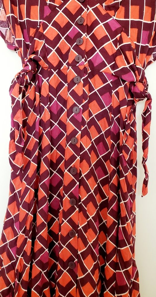 Forever 21 rust geometric print midi dress - Picture 8 of 10